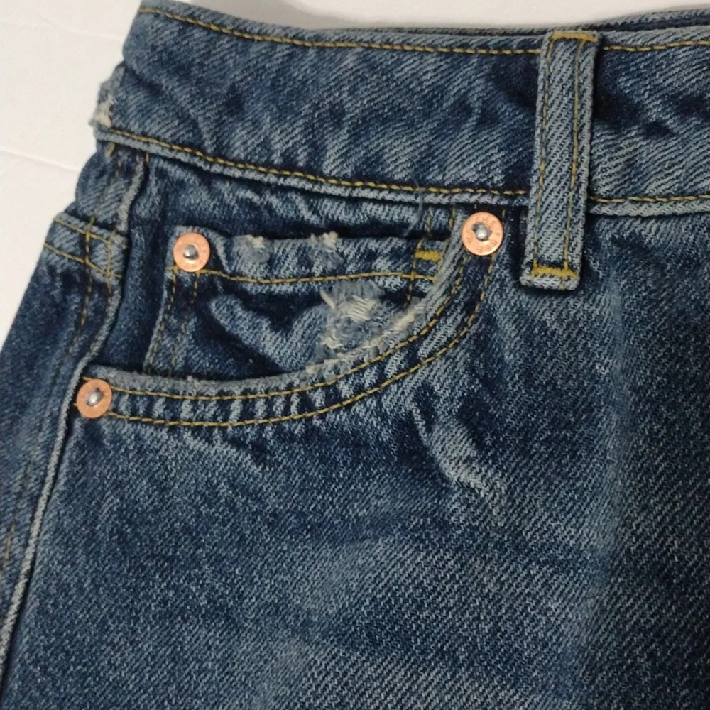 NWT Free People We The Free Distressed Denim Mini Skirt Size 24 Edgy Streetwear